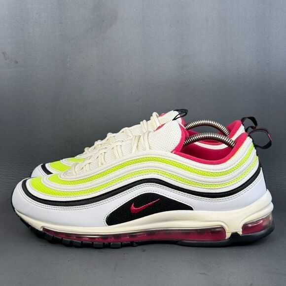 Nike Air Max 97 \'White Rush Pink Volt\' athletic sneaker shoes men’s size 11 main image 4